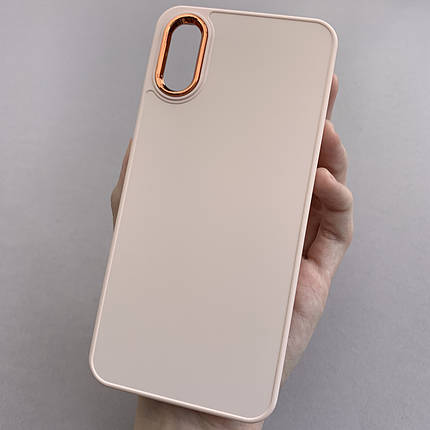 Чохол для Xiaomi Redmi 9A преміум чохол з бортиком для камери на телефон сяомі редмі 9а пудровий o7v, фото 1