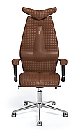 Ергономічне крісло Jet дизайнерський шов Quatro екокожа Коричнева (Kulik System ТМ)