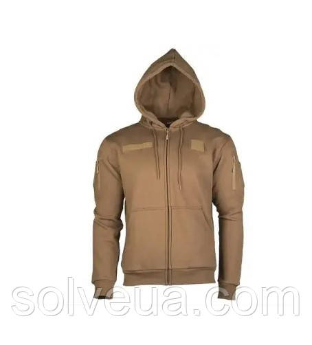 Реглан з капюшоном на блискавці Mil-Tec Tactical hoodie Койот 11472019.solve