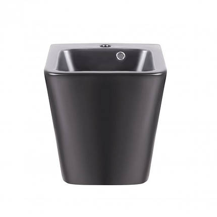 Підвісна Раковина моноблок Qtap Tern 370х410х400 Matt black з донним клапаном QT1711G808MB, фото 2