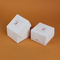 Коробочка для каравая именные с надписью 110*110*80 мм Свадебные коробочки для кендибара