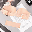 Безшовні гладкий бюстгальтер пуш ап Анжеліка, Ліфчик з силіконовою спинокою Бежевий, фото 8