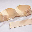 Безшовні гладкий бюстгальтер пуш ап Анжеліка, Ліфчик з силіконовою спинокою Бежевий, фото 9