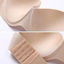 Безшовні гладкий бюстгальтер пуш ап Анжеліка, Ліфчик з силіконовою спинокою Бежевий, фото 10