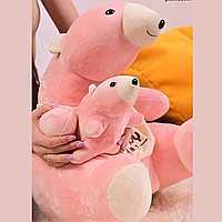 Мягкая игрушка Медведица с медвежонком с пледом розового цвета - игрушки с пледом