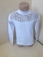 Біла блуза гольф водолазка для дівчинки Школа р.116 122 128