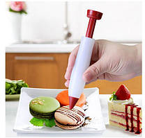 Кондитерський олівець-шприц силіконовий 13,5 см, ручка для малювання на десертах (червоний)