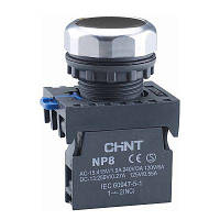 Кнопка управления 1NO 22мм без подсветки черная IP65 [578647] NP8-10bn/2 CHINT