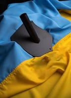 1 шт Держатель в форме щита фасадный для одного флага уличный из стали, черный Код/Артикул 196 02-008