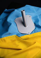 1 шт Фасадный держатель для одного флага в форме щита уличный из стали, серый Код/Артикул 196 02-009