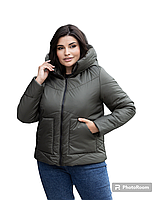 Осенние женские куртки хаки размер 42-56