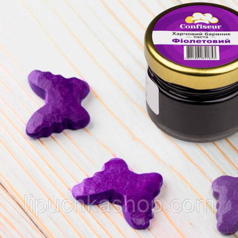 Гелевий (паста) водорозчинний барвник Confiseur "Фіолетовий", 25 грам, фото 1