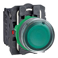 Кнопка управления 1NO+1NC 22мм с подсветкой зеленый LED 230V [XB5AW33M5] Harmony XB5 Schneider Electric