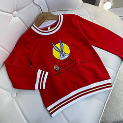 Дитяча кофта з зайчиком Червона 81149, Червоний, Унісекс, Весна Літо, 104