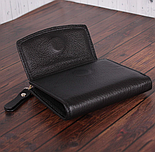 Портмоне чоловіче з натуральної шкіри чорний, фото 4