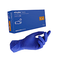 Рукавички медичні NITRYLEX XL сині (50пар/уп) 500шт/ящ