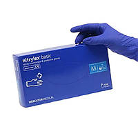 Рукавички медичні NITRYLEX M універсальні сині (50пар/уп) нестерильні нітрилові