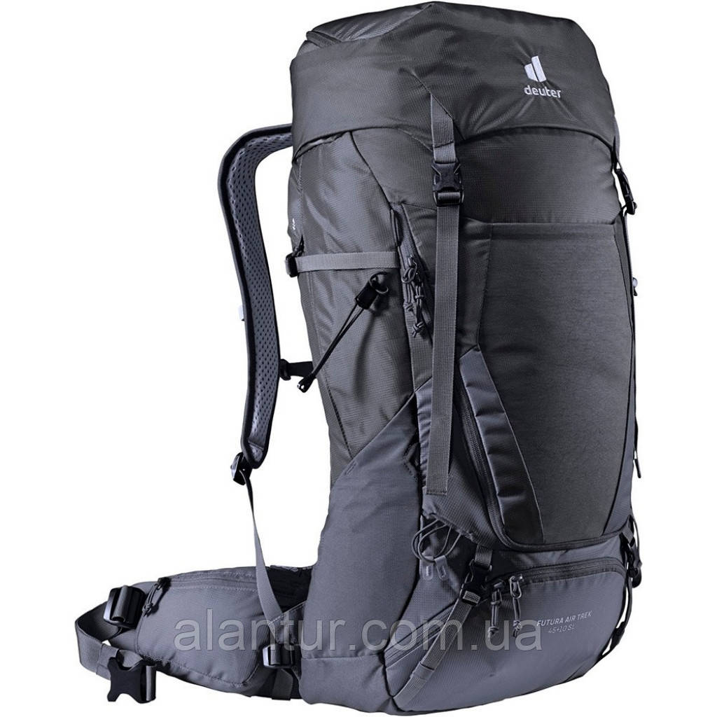 Рюкзак Deuter Futura Air Trek 45 + 10 SL для жінок, чорний-графітний, із системою вентиляції Aircomfort