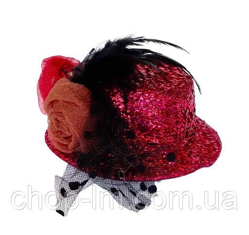 Капелюшок вечірня "Денс" рожева