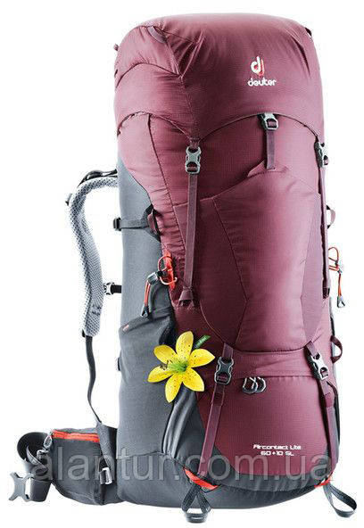 Рюкзак DEUTER Aircontact Lite 60+10 SL жіночий, легкий туристичний, червоний