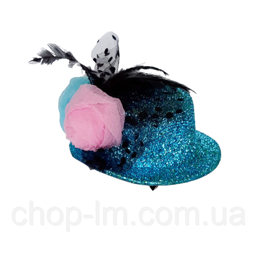 Капелюх вечірній "Денс" блакитний