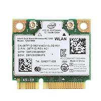 Wi-fi+BT модуль HalfSize Mini pcie Intel Wireless-AC 7260hmw (08TF1D) 802.11 b,g,n.ac 867Mbps 2,4 GHz/ 5GHz!