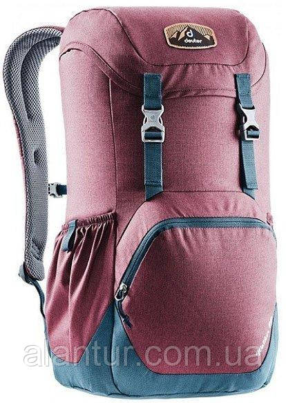 Міський рюкзак DEUTER Walker 20 л, бордовий, з відділенням для ноутбука та кишенею-органайзером.