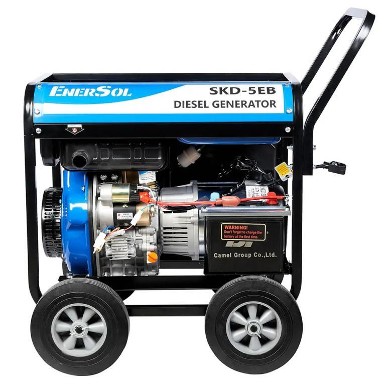 Генератор дизельний EnerSol, 230В, макс 5.0 кВт, електростарт, SKD-5EB