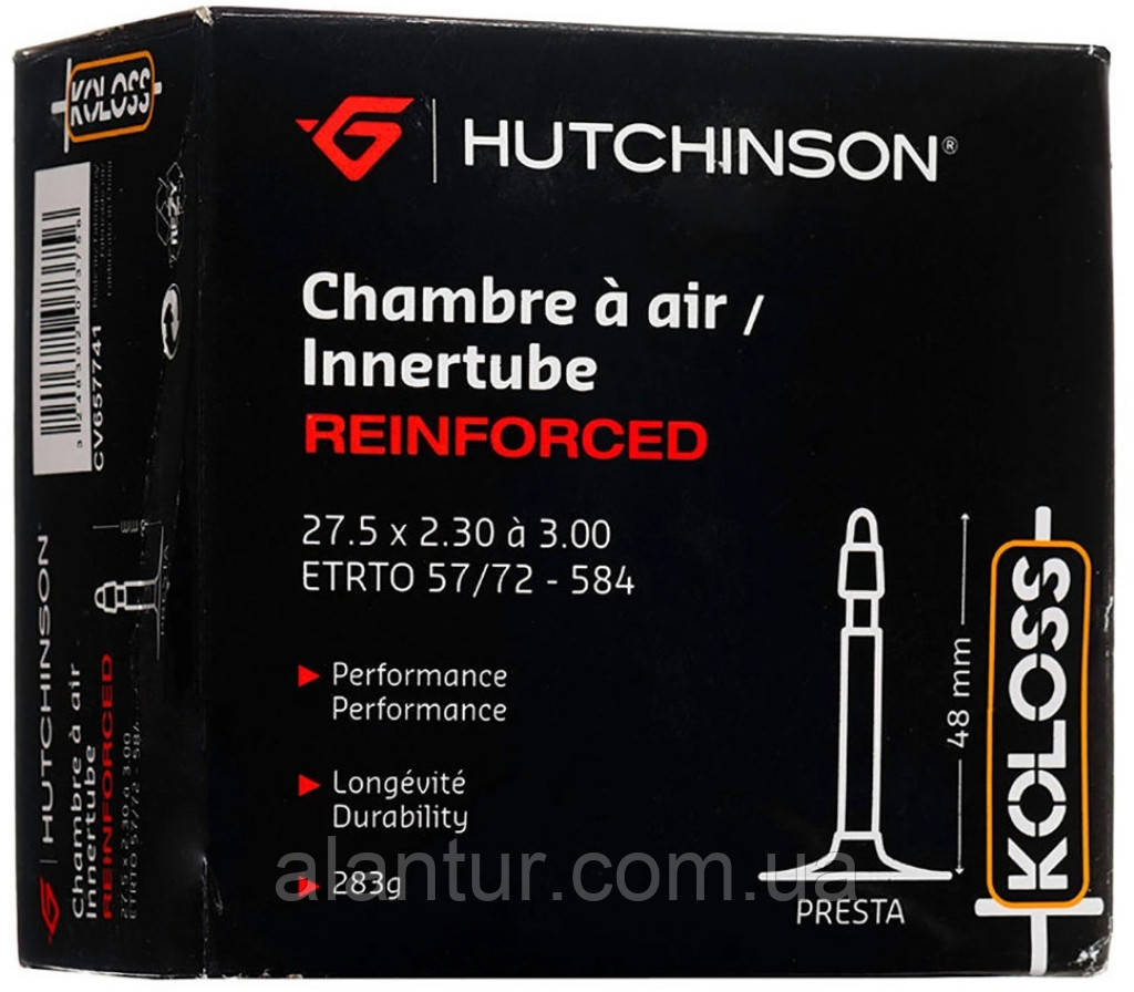 Камера велосипедна 27.5 x 2.30-3.00 (57/72-584) Hutchinson Reinforced, presta 48mm