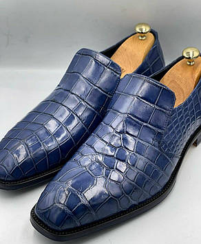 Класичні чоловічі туфлі з натуральної шкіри крокодила 🐊