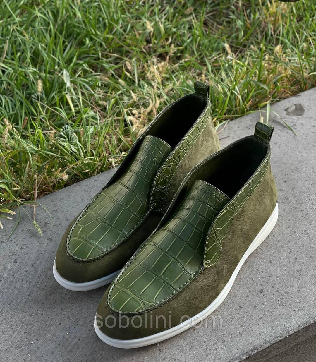 🐊 Лофери з натуральної шкіри крокодила 🐊💚