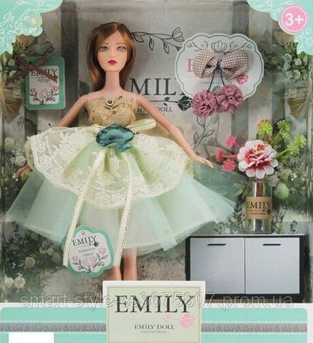 Купить Кукла Emily QJ 088 D В пышном платье с вышивкой и кружевом, с ...