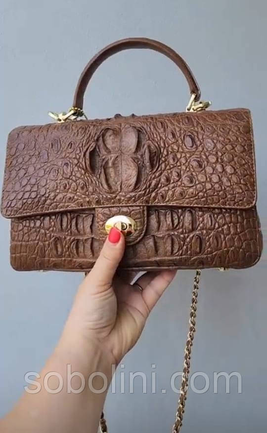 Жіноча сумка через плече, з натуральної шкіри крокодила🐊👜, фото 1