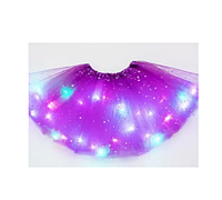 Фатиновая юбка-пачка для девочек 4-11 лет со светодиодами фиолетовая, длина -27 см (Пони,Рапунцель,Софии т.д.)