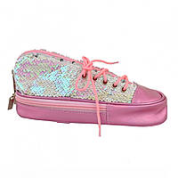 Пенал мягкий YES ''Sneakers with sequins'' pink