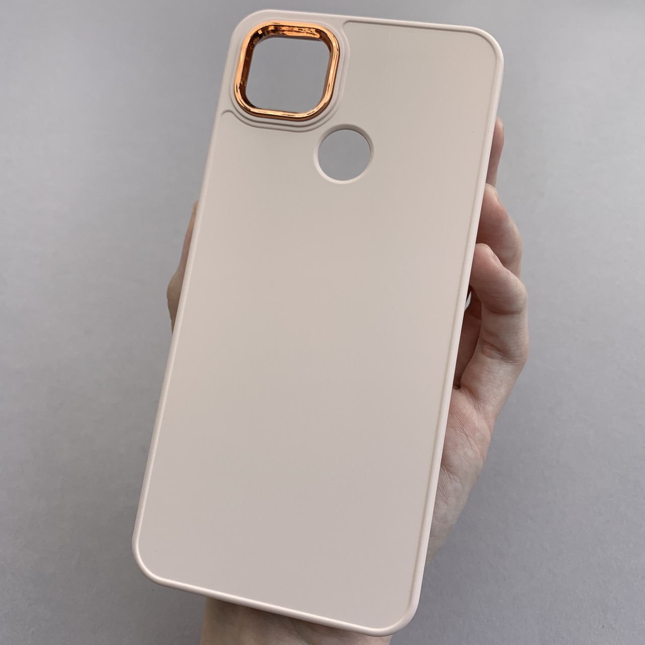 Чохол для Xiaomi Redmi 9C преміум чохол з бортиком для камери на телефон сяомі редмі 9с пудровий o7v