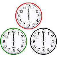 Настінний годинник  Х2-39 "Круг" кольоровий корпус, білий циферблат 25*4см