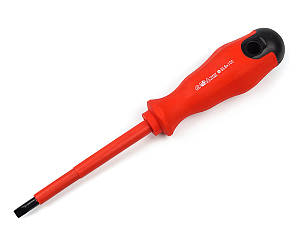 Викрутка діелектрична Polax шліцева плоска SL6x100mm, CrV (51-029)