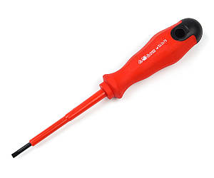 Викрутка діелектрична Polax шліцева плоска SL3x75mm, CrV (51-031)