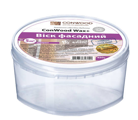 Віск для деревини зовнішні роботи ConWood Wax+ Premium, 450 г, фото 1