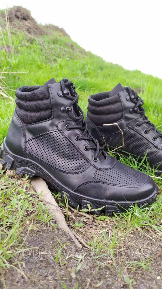 Тактичні літні ботинки сітка (чорні).