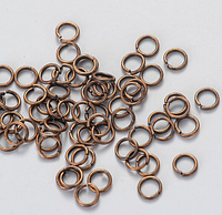 Соеденительные кольца для украшений 6 мм цвет медь
