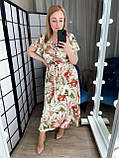 Жіноча літня сукня на запах Тканина креп жатка Розміри 48-50,52-54,56-58, фото 2