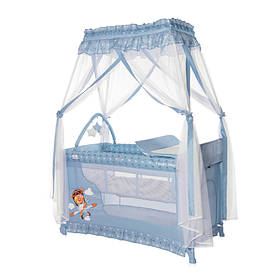 Ліжко - манеж дворівневий з балдахіном lorelli Magic Sleep Blue блакитний (10080482169)