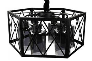 Люстра стельова підвісна в стилі LOFT (лофт) 12176/6-gr Чорний 30х50х50 см, фото 2