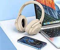 Навушники Bluetooth Hoco W37 Sound Active Noise бежеві, фото 4