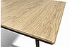 Стіл обідній Етна 120-160 см (ніжки чорні/стільниця шпон дуб натуральний), фото 4