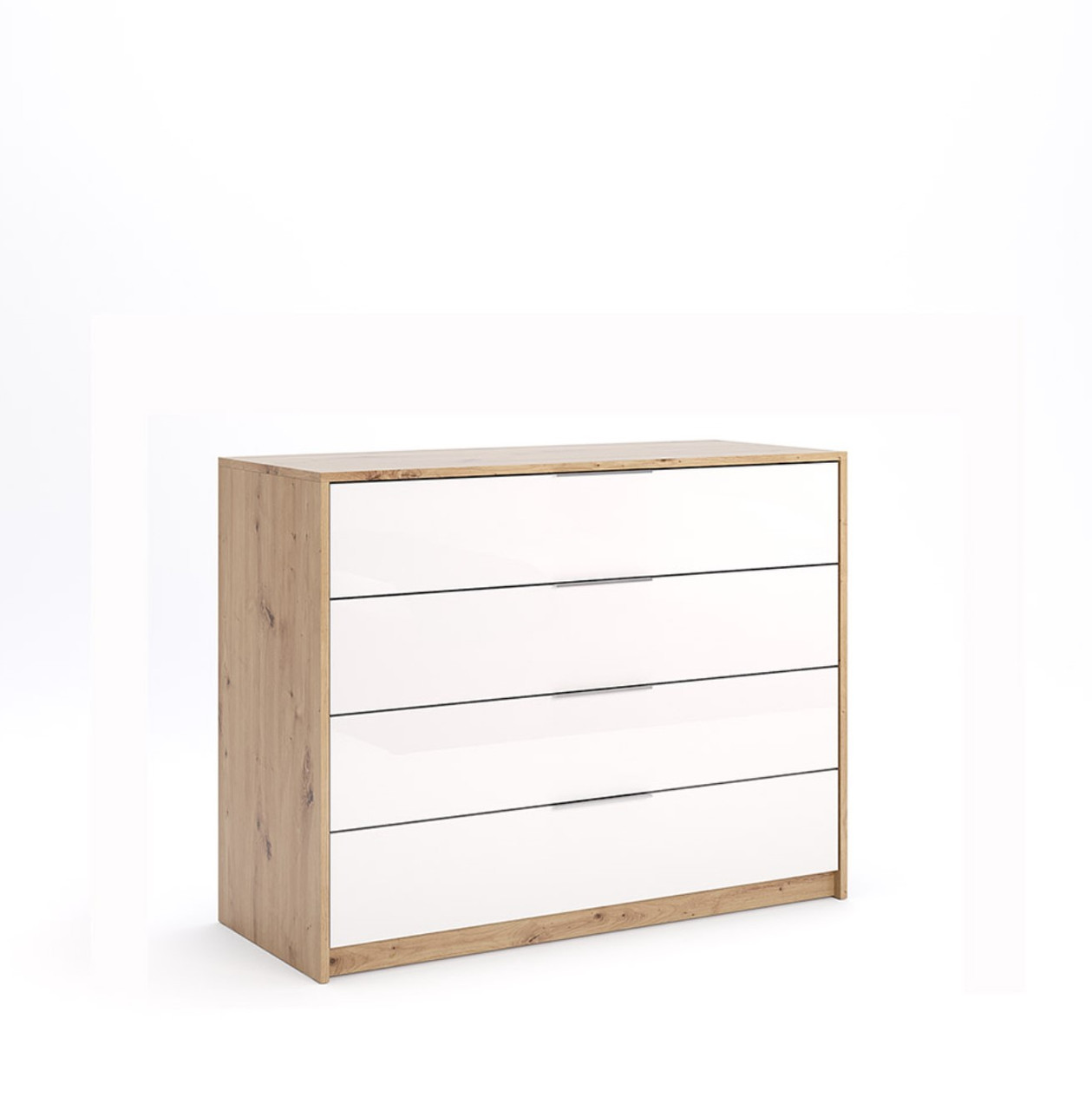 Комод 110 Реймонд Білий Глянець/Артизан Міро-Марк, фото 1