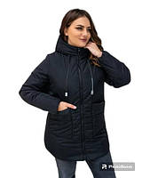 Осіння жіноча куртка подовжена розмір 44-54
