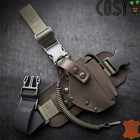 Зручна кобура настегенна кобура під пістолет Макарова з натуральної щільної шкіри.